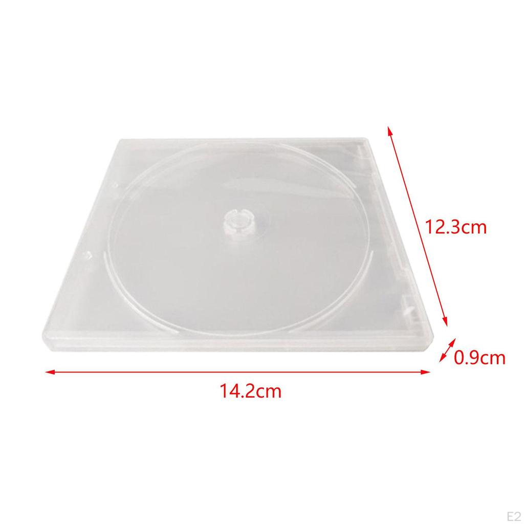 10Pcs Clear CD Cases Standard Dustproof Disk Protection DVD Disc Case with Outer Artwork Insert