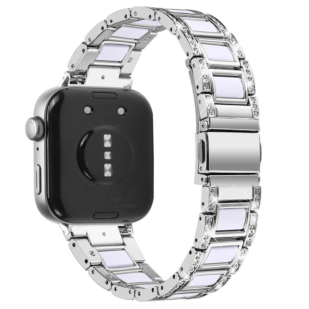For Huawei Watch Fit 3 Metal Alloy Watch Band Rhinestones Resin Wristband Bracelet