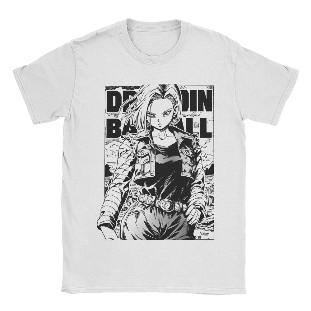 Dragon Ball Android 18 Unisex Pure Cotton Tshirt 2026 Summer New Anime Print Loose Casual Parentchild Short Sleeved Shirt