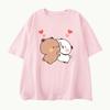 Women Panda Bear Cartoon T Shirt Cute Tshirts Cotton Short Sleeve Girls Print Tees O-Neck Kawaii Tops Casual