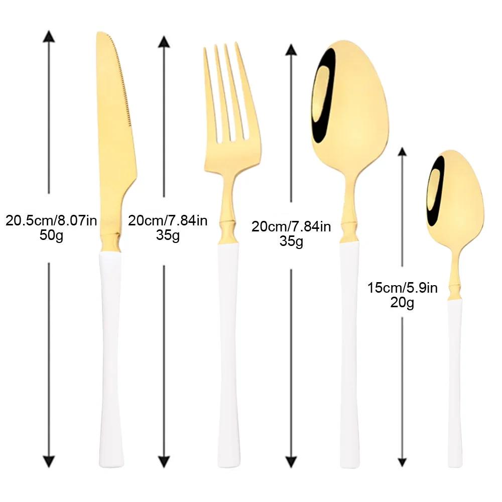 16 предметов белого золота столовый набор нож вилка кофейная ложка столовые приборы из нержавеющей стали столовые приборы кухонное серебро столовая посуда