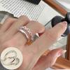 Кольцо на палец в корейском стиле из серебра 925 пробы с геометрическим дизайном - Женское винтажное хип-хоп украшение для указательного пальца или мизинца.