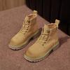 Ботинки на платформе из коровьей замши в стиле ретро для женщин, осень-зима, новые дизайнерские повседневные женские туфли с увеличенным голенищем, модные рабочие ботинки для женщин