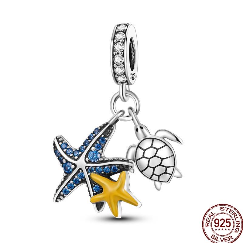 Медь Серия Океан Осьминог Морская звезда Морская рыба Подвески Бусины Подходят для браслетов 3 мм DIY Ювелирные изделия Мадам Подарок