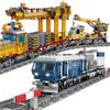 Технический Городской Энергетический MOC Поезд Кирпичики 3D Модель Железнодорожный Путь Локомотив Строительные Блоки Вагон Метро Детские Игрушки Рождественские Подарки