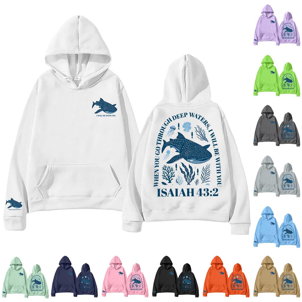 Unisex Lightweight Long-Sleeved Pullover Hoodie With Pockets And Print