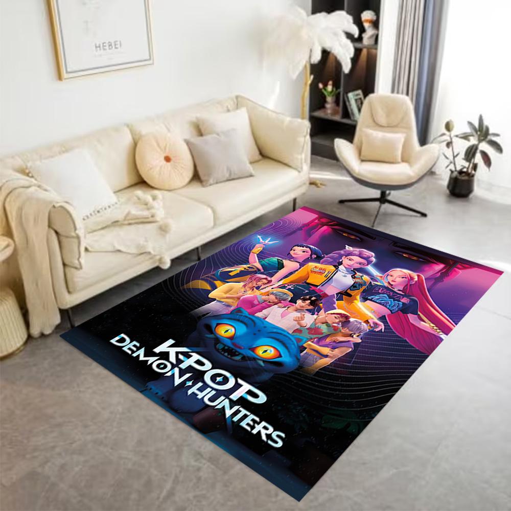 1pc k-pop demon hunters rug home carpet design for bedroom gift
