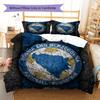 Bosnia and Herzegovina National Football Team Pattern Bedding,Quilt Set Quilt Cover Pillowcase Home Birthday Gift(1 * duvet cover + 2 * pillowcase, wi