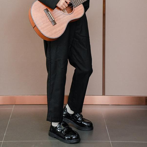 Boys' Leather Shoes Spring and Autumn New Korean Style British Style Black Soft End Primary School Student Campus Performance Shoes