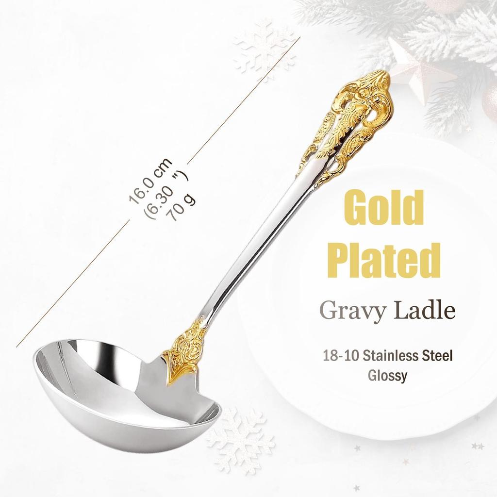 Набор столовых приборов из нержавеющей стали серебристого цвета, винтажные столовые приборы, ручки с полостью, столовое серебро для свадьбы, барокко, 18/10, глянцевое золото