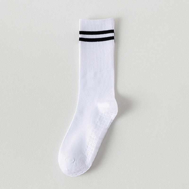 New Cotton Breathable Mid Calf Yoga Pilates Socks Silicone Non-slip Fitness Socks Indoor Dance Gymnastic Training Floor Socks