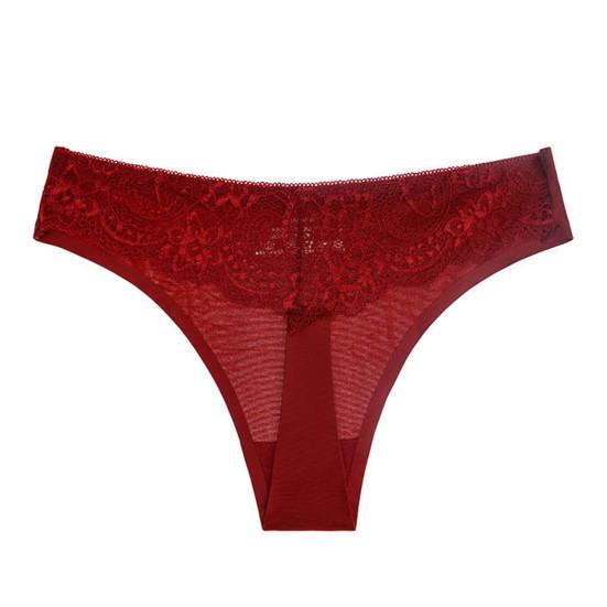 Женские трусики тонкие ледяные шелковые кружевные с низкой талией бесшовные однотонные с хорошей воздухопроницаемостью