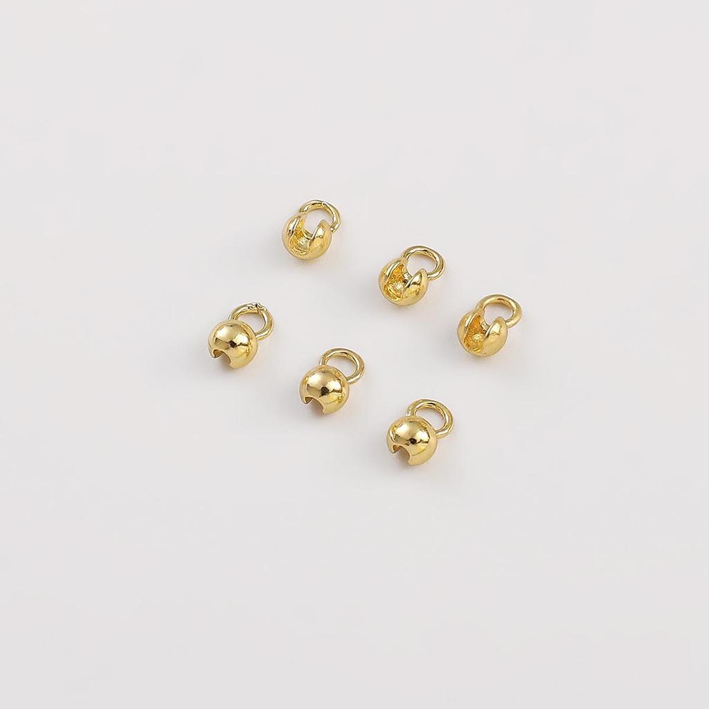 14K Gold-Plated Copper Positioning Bead Buckle for DIY Jewelry Accessories