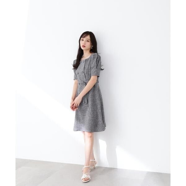 Женское мини-платье Jill by Jill Stuart из экрю твида двубортное