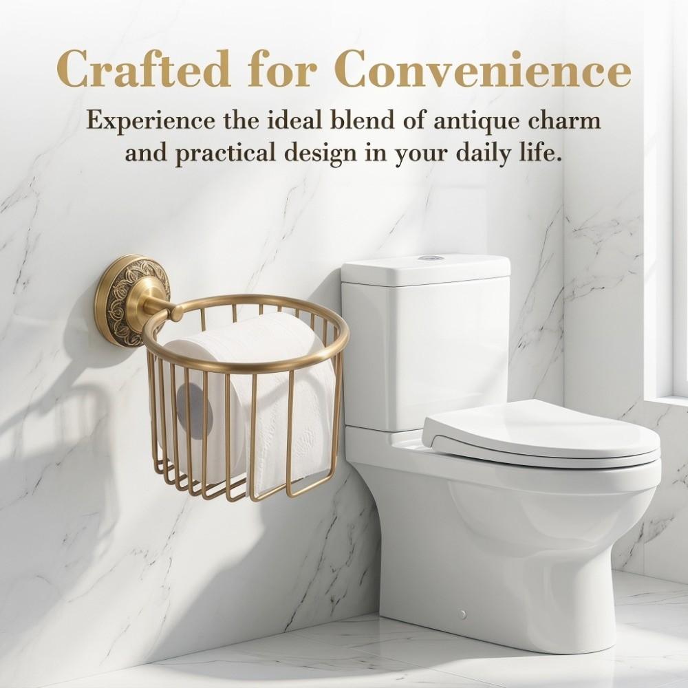 Wall Mounted Toilet Roll Holder Copper Toilet Paper Holder Tissue Holder Bathroom Organization