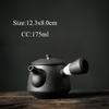 Black Crockery Ceramic Kyusu Teapot Porcelain Tea Pot Drinkware