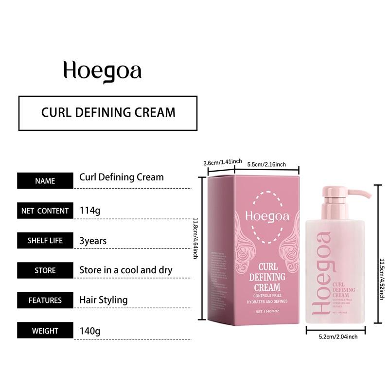 Curl Defining Cream For Shine Frizz Control Heat Styling Support Lightweight Non Crunchy Formula For Natural Waves Coils