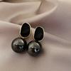 Trend Big Imitation Pearl Dangle Earrings Women Irregular Geometric Oval Drop Earrings for Women Enamel Oil Black Pink Jewelry