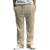 Men's Casual Loose Fit Straight Leg Pants with Drawstring Waist, Vertical Stripe Texture, Multiple Colors