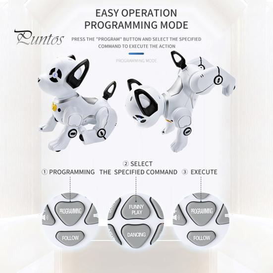Радиоуправляемый робот-собака, программирование, умный интерактивный 2,4 ГГц, радиоуправляемый робот-щенок, обучающая электрическая игрушка-собака-трюк для малышей, мальчиков и девочек, подарок