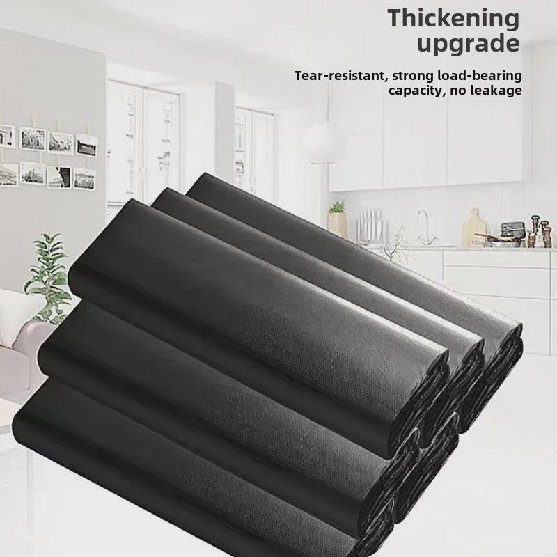 Большие плотные черные одноразовые мусорные мешки в стиле жилета