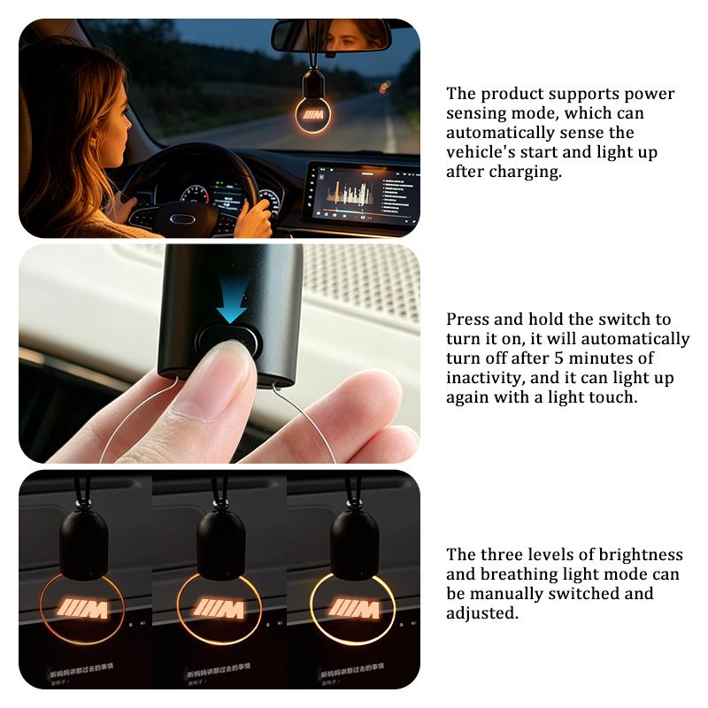 SCKS3 Car Hanging Ornament Interior Ambient Lighting Small Bulb Decora For BMW M Performance Alpina M3 M5 M6 X1 X3 X4 X5 G20