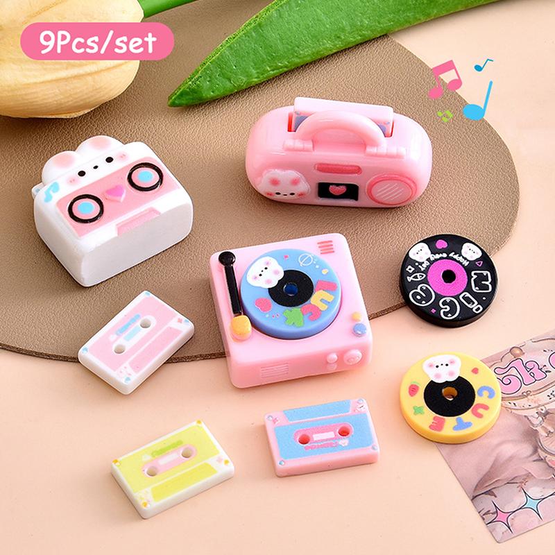 1 комплект 1:12 Миниатюрный кукольный проигрыватель дисков, проигрыватель пластинок, колонки, домашний декор, игрушечный кукольный домик, аксессуары