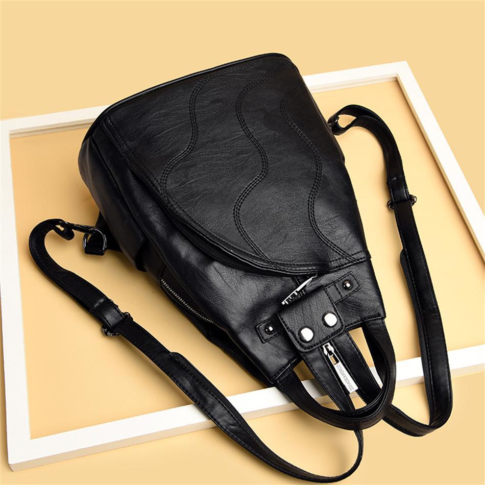 Высококачественный лоскутный рюкзак из мягкой кожи, модные школьные сумки для девочек, 2023, многофункциональные сумки, женские рюкзаки, Sac a Main