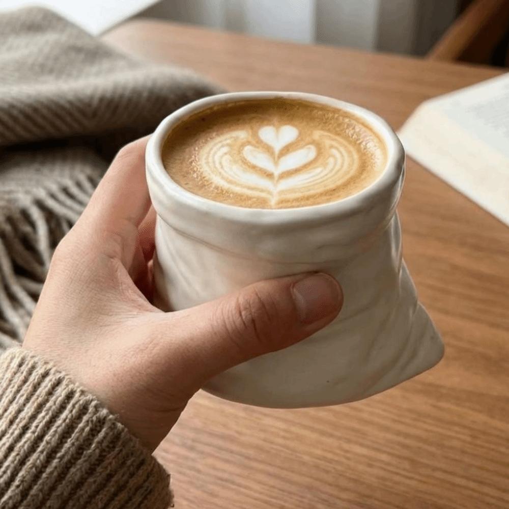 Non-slip Cloth Bag Shaped Mug Heat-resistant Irregular Mugs Milk Cups Coffee Cups  Kitchen Drinking