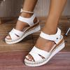 Large Size Wedge Heel Sandals Women's Summer 2025 New Velcro Word Band Fashion Lightweight Sandals Women