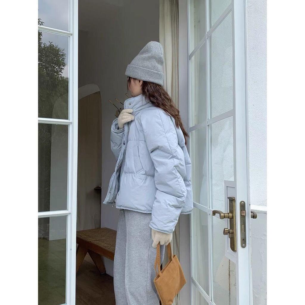 2024 Petite Korean Style Blue Women's Short Down Jacket - White Duck Down