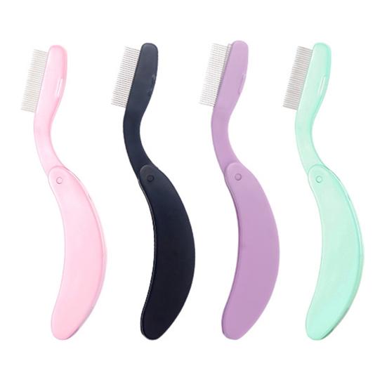 1/2Pcs Eyelash Separator Comb Foldable Handle Lash Separator Tool Stainless Steel Teeth Eyelash Separating Brush Mascara Applicator Comb Women Makeup