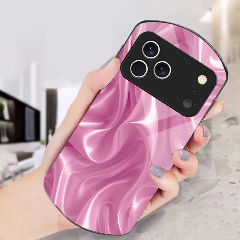 Золотой шелк волн Для iPhone 17 Air 16 15 14 Pro 13 Plus 12 mini 11 Pro Max XR X 7 8 Эллиптический закаленный стеклянный чехол для телефона