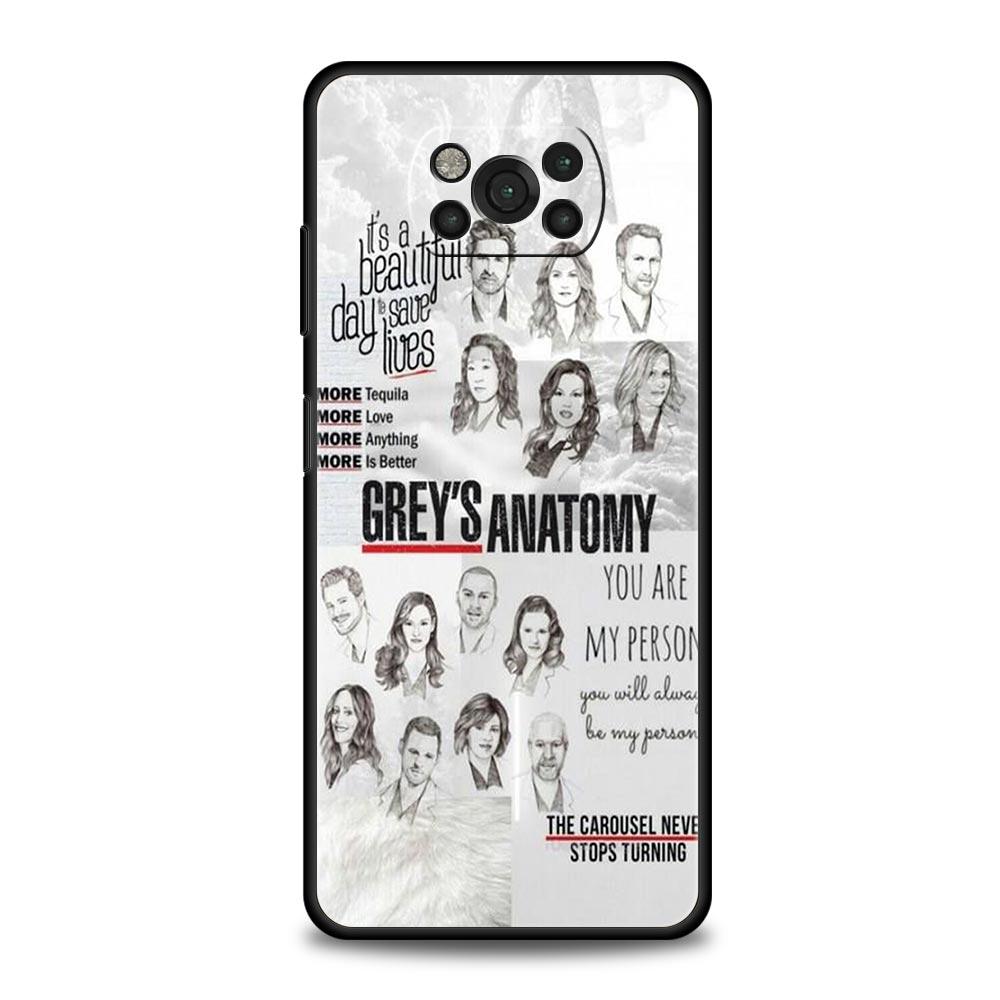 Чехол для телефона Grey's Anatomy для Xiaomi Poco F7 Ultra F6 F5 F4 F3 X6 X5 X4 X3 NFC C51 C55 M4 GT 5G Мягкий ТПУ корпус Fundas Сумки