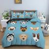 Мультяшные животные 3D узор собаки Удобный пододеяльник Наволочка Постельный набор Детская спальня Декорация Домашний текстиль