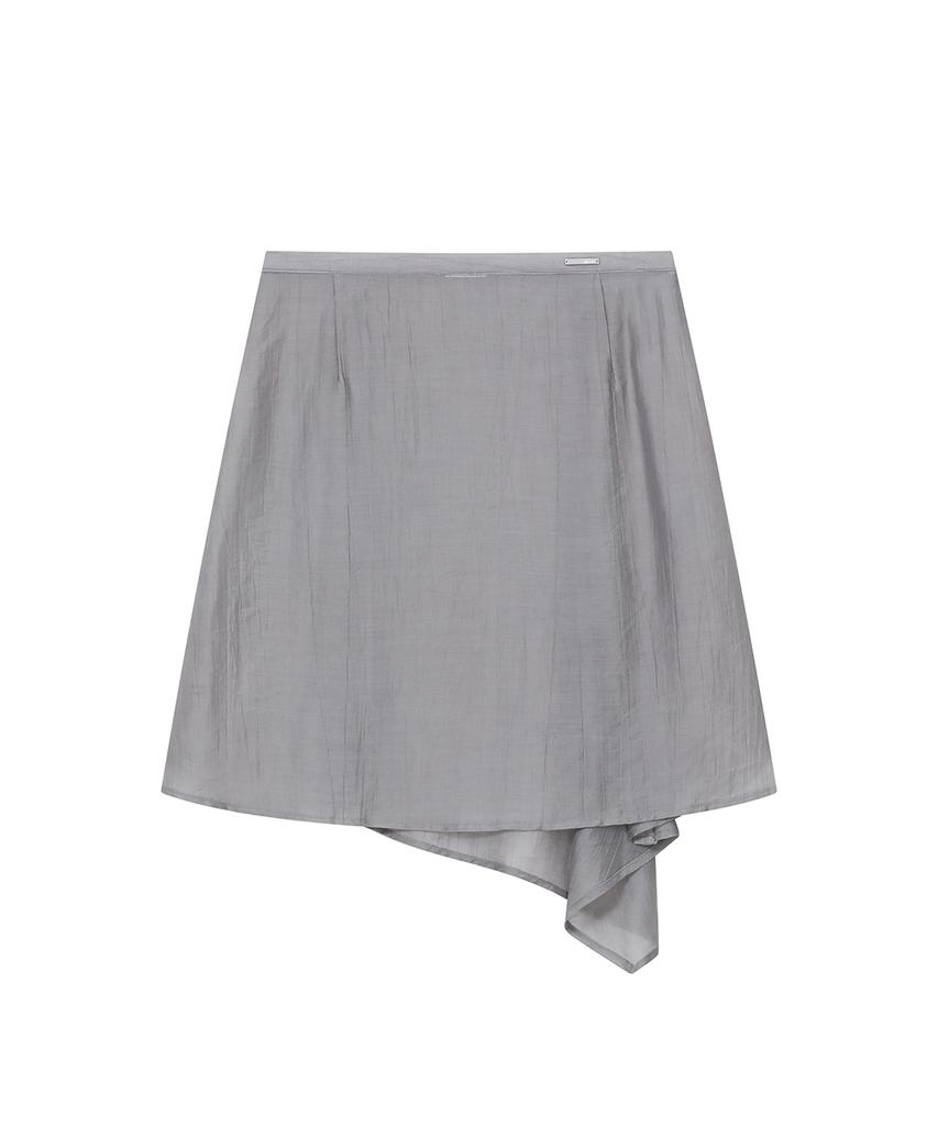 Miseki Seoul Button Layered Wrap Skirt Gray