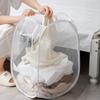 Dirty Clothes Basket Large Capacity Mesh Laundry Basket Ventilated Foldable Easy Storage Portable Bathroom Clothes Organizer Bag