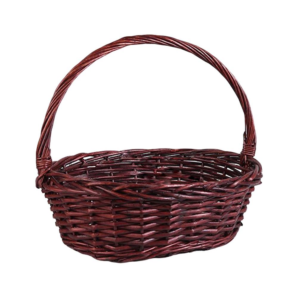 Brown White Handhold Weaving Basket With Handle Braided Basket Storage Baskets  Home Storage