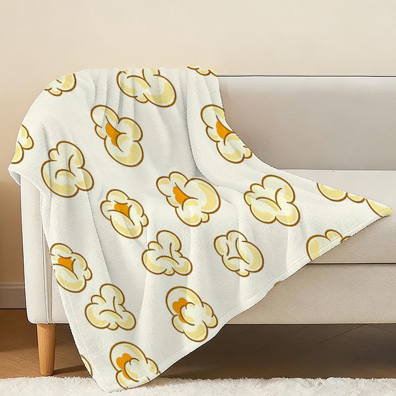 Lightweight Flannel Blanket,Popcorn Collection, Soft & Skin-friendly, Versatile Warm Throw for Home, Perfect for Christmas & Halloween