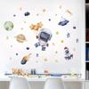 Cartoon Cute Astronaut Spaceship Rocket Planet Star Space Wall Stickers for Bedroom Living Room Decoration Wall Decal