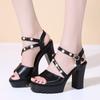 Sandals for Women 2024 Summer Fashion Block Heel Ladies Shoes Wedge Platform Sandals Ladies Fashion White Wedding Party Shoes