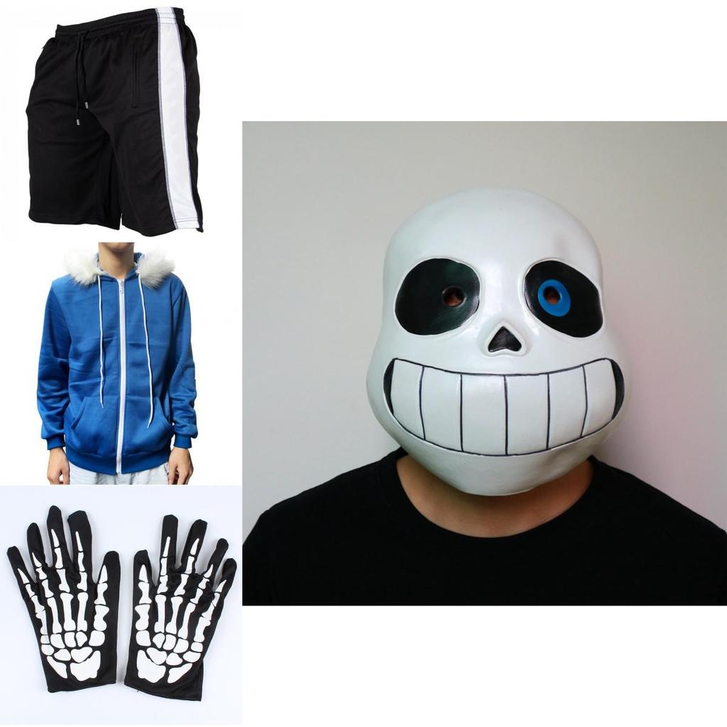 Стильный игровой костюм для косплея Undertale Sans, худи, комплект с перчатками и чулками