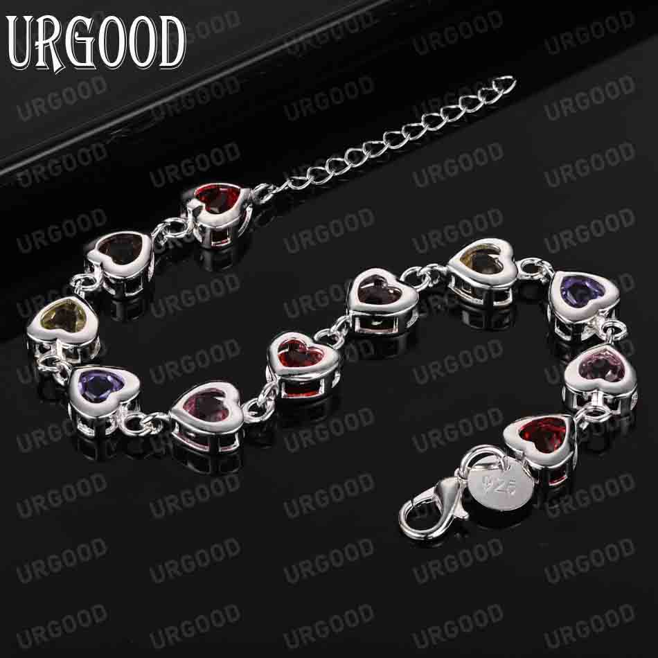 Браслет в форме сердца из стерлингового серебра 925 пробы с цирконием AAA, модные свадебные украшения