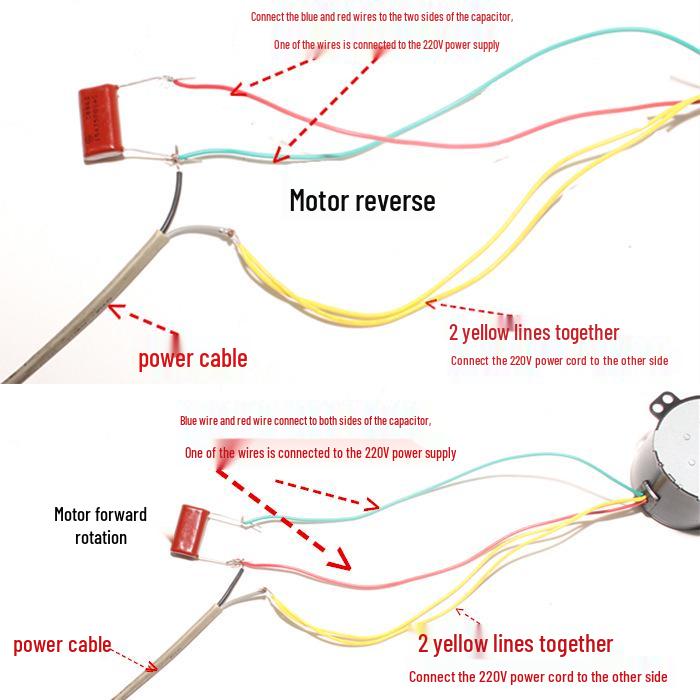 50KTYZ 220V Claw Pole Permanent Magnet Synchronous Motor, Forward/Reverse Control, 6W.