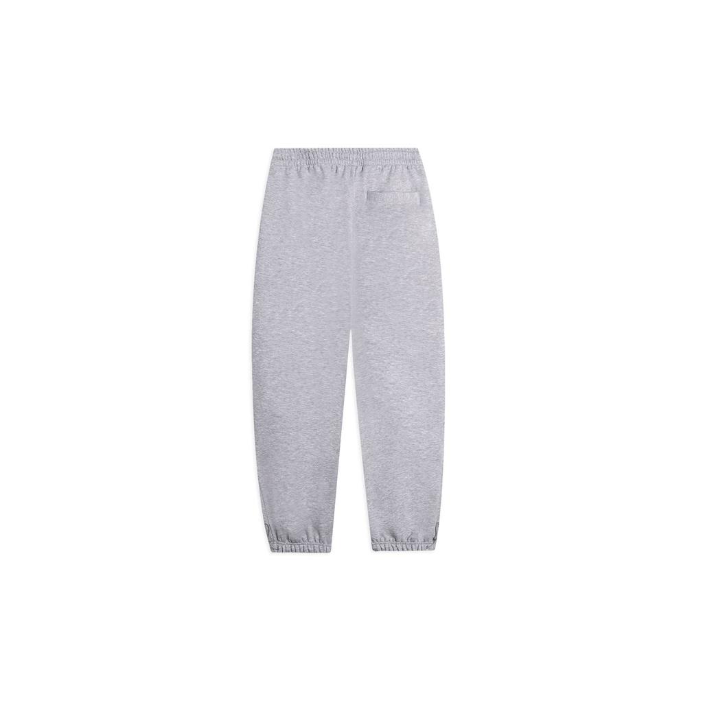Li-Ning Чистый цвет с буквенным принтом и эластичной резинкой на талии, зауженные вязаные спортивные брюки, мужские штаны, светло-вересково-серые, AKLSC09-2
