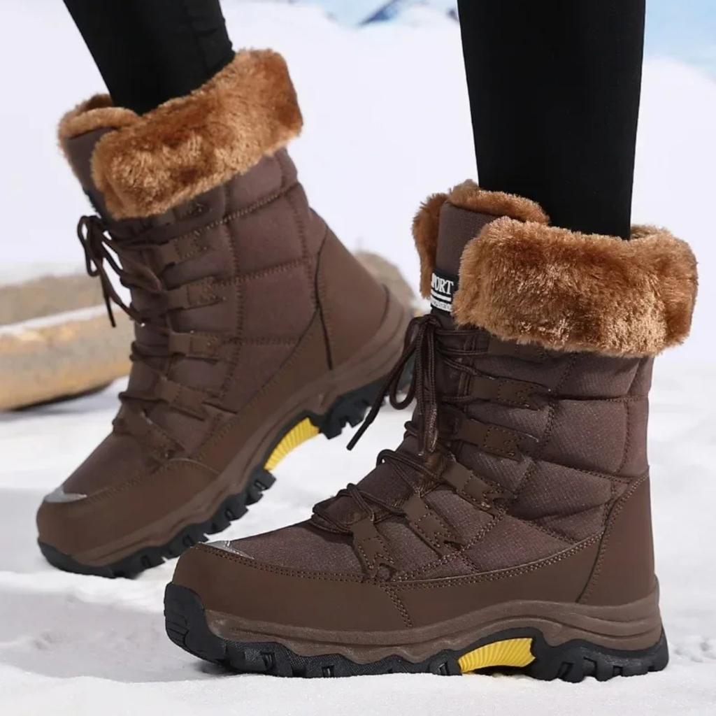 New Cotton Shoes Waterproof and Cold Proof Long Boots for Women Outdoor with Thick Velvet and Warmth Snow Boots