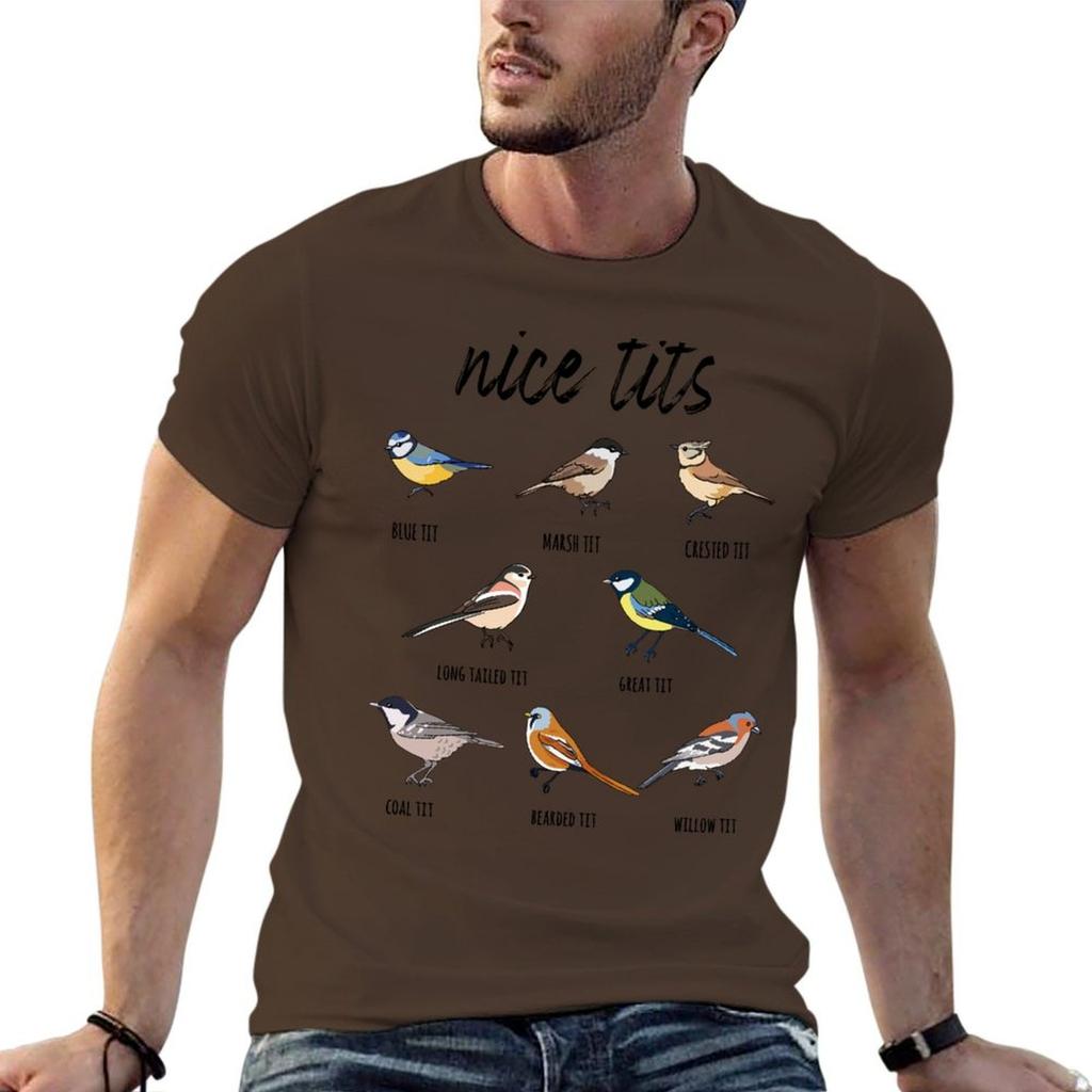 Nice Tits Funny Bird Watching T-Shirt oversizeds shirts graphic men clothes