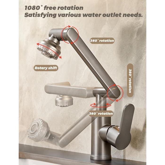 Mitigeur - midingchai - sus304 - 2 modes de débit - bras rotatif 3d - économie d'eau