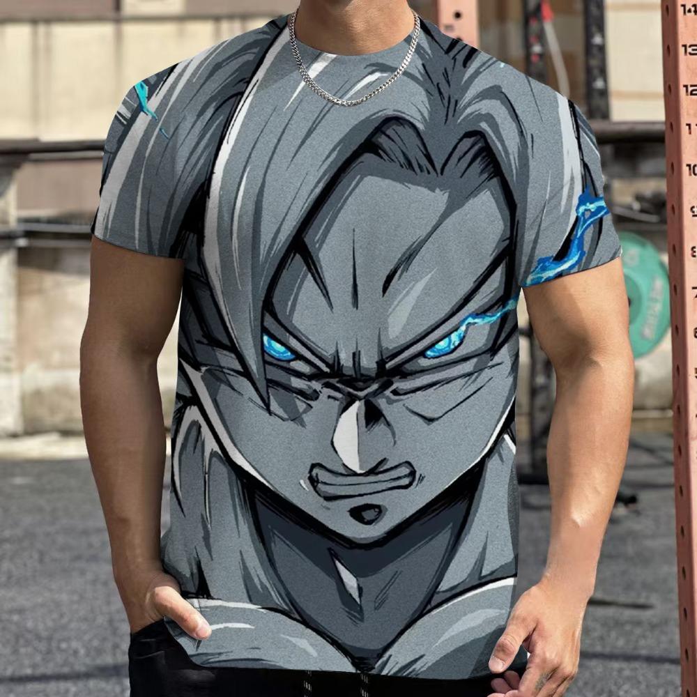 2026 Модная мужская футболка Dragon Ball 3D Харадзюку Летняя с коротким рукавом с круглым вырезом Гоку Вегета Повседневный универсальный топ