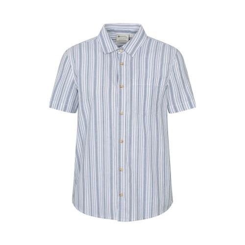 Mountain Warehouse Mens Derby Stripe Cotton Short-Sleeved Shirt